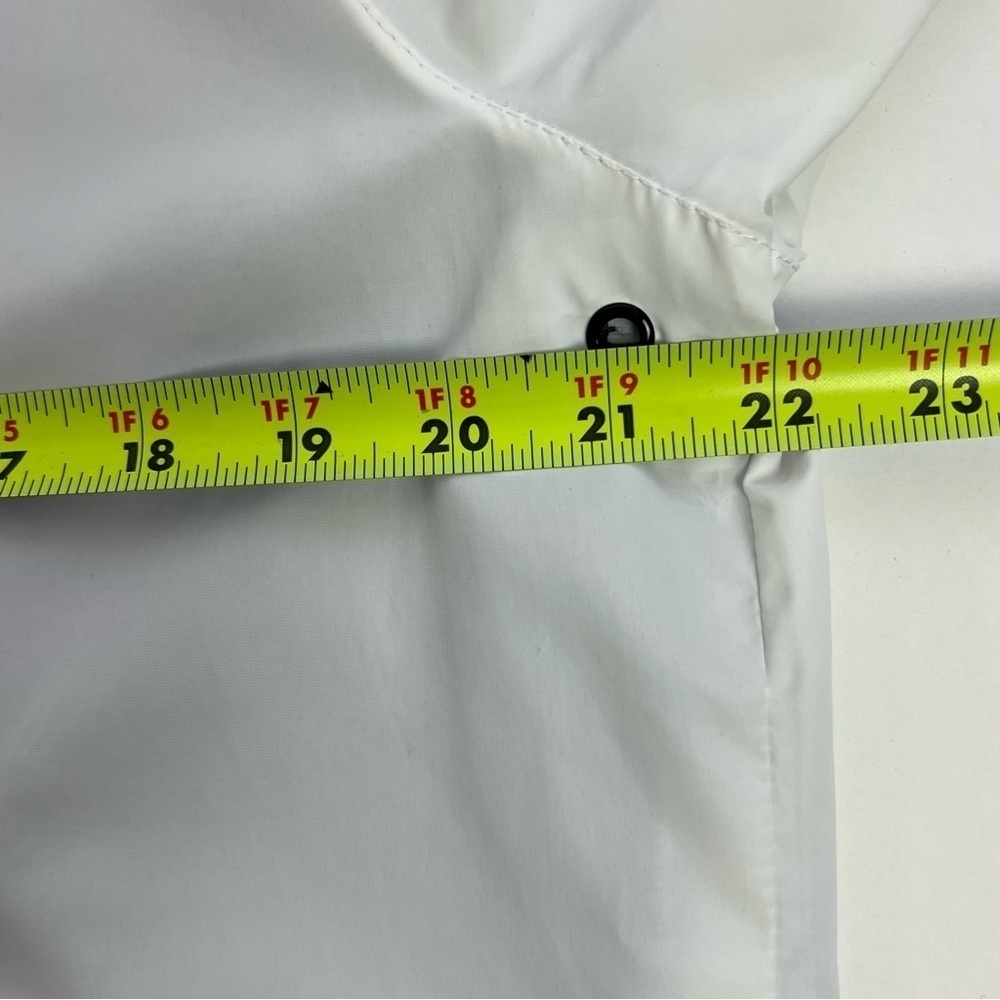 21 Men’s Full Zip Lightweight Jacket Sz Medium White Drawstring Hood W/Hide Zip - Picture 8 of 11